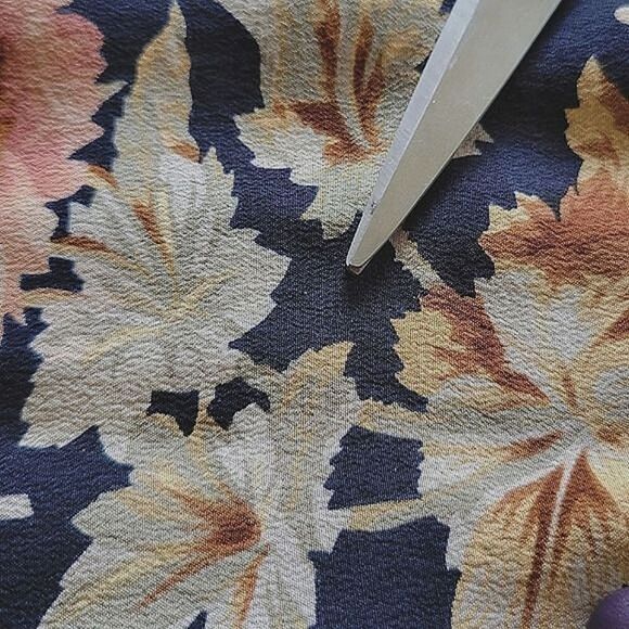 Vtg Talbots silk navy floral button front midi dress - Picture 12 of 13